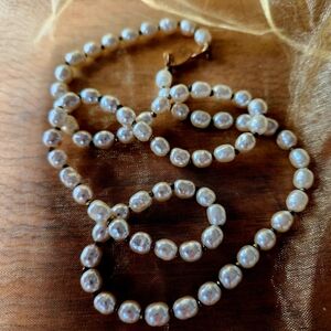 Vintage MIRIAM HASKELL signed Baroque Pearl‎ Necklace 23" Long
